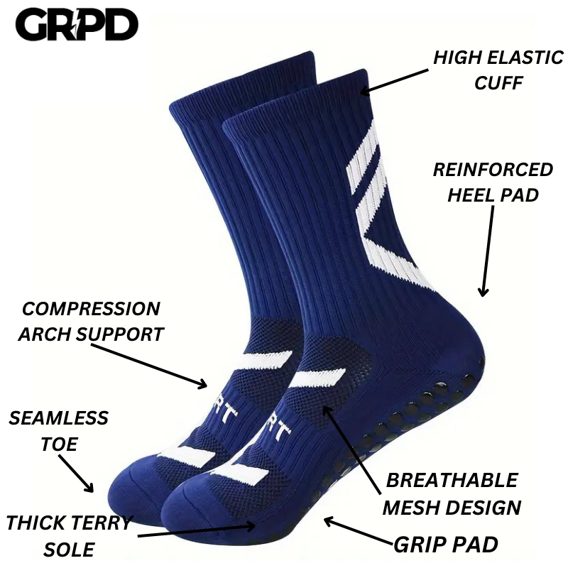 GRPD Navy Blue Grip Socks